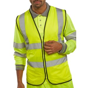 Beeswift Hi Viz Waistcoat Zip Fastened Saturn Yellow L